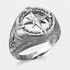 Mens Sterling Silver Compass Ring