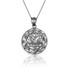 Polished Sterling Silver Lotus Mandala Pendant Necklace