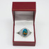 Sterling Silver Masonic Ring with Blue Copper Turquoise