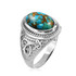 Sterling Silver Celtic Blue Copper Turquoise Statement Ring
