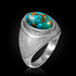 Sterling Silver Blue Copper Turquoise Statement Ring