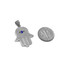 Sterling Silver Hamsa Blue CZ Evil Eye Pendant Necklace