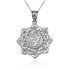 Sterling Silver Om Lotus Mandala Pendant Necklace