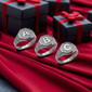 Men's Sterling Silver Letter Initial Octagon Signet Ring