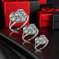 Sterling Silver Nugget Sparkle Cut Heart Ring for Women (S/M/L)