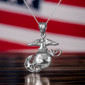 Sterling Silver US Marine Corps Womens Charm Necklace