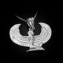 Sterling Silver Egyptian Isis Winged Goddess Pendant Necklace