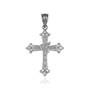Sterling Silver Holy Spirit Dove Cross Diamond Pendant Necklace