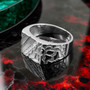 Men's CZ Accent Rectangle Nugget Ring in Sterling Silver