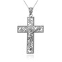 Sterling Silver Filigree Crucifix Cross DC Pendant Necklace