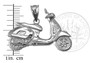 Sterling Silver Vespa Scooter Bike Pendant Necklace