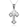 Sterling Silver Christian Apostolic Open Cross Pendant Necklace