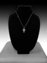 Sterling Silver  Fleur de lis Cross Religious Pendant Necklace