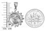 Sterling Silver Sun Face Celestial Pendant Necklace