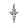 Sterling Silver Polished Angel Pendant Necklace