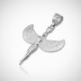 Sterling Silver Egyptian Isis Standing Winged Goddess Pendant Necklace