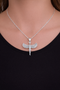 Sterling Silver Egyptian Isis Standing Winged Goddess Pendant Necklace