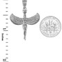 Sterling Silver Egyptian Isis Standing Winged Goddess Pendant Necklace