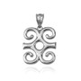 Sterling Silver Adinkra Dwennimmen African Pendant Necklace
