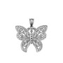 Sterling Silver Filigree Butterfly Midsize Pendant Necklace