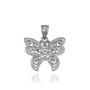 Sterling Silver Filigree Butterfly Charm Necklace
