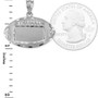Satin DC Sterling Silver Football Pendant Necklace