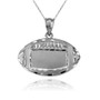 Satin DC Sterling Silver Football Pendant Necklace