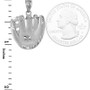 Satin DC Sterling Silver Baseball Glove Pendant Necklace
