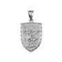 Sterling Silver St. Michael Shield Pendant Necklace