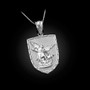 Sterling Silver St. Michael Shield Pendant Necklace