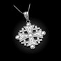 Sterling Silver Jerusalem Cross CZ Charm Pendant Necklace