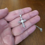 Sterling Silver Fleur de Lis Cross Pendant Necklace