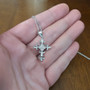 Sterling Silver Fleur de Lis Cross Pendant Necklace