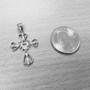 Open Heart CZ Cross Sterling Silver Pendant Necklace