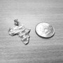 Sterling Silver African Elephants Africa Map Pendant Necklace