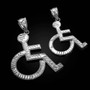 Sterling Silver Handicap Sign Wheelchair Emoji DC Pendant (Small / Large)