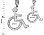 Sterling Silver Handicap Sign Wheelchair Emoji DC Pendant (Small / Large)