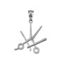 Sterling Silver Barber Shop Scissors Razor Blade Pendant Necklace