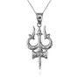 Sterling Silver Trident of Lord Shiva Trisula Pendant Necklace