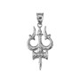 Sterling Silver Trident of Lord Shiva Trisula Pendant Necklace