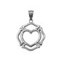 Sterling Silver Firefighter Claddagh Heart Pendant Necklace