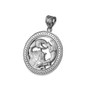 Sterling Silver Zodiac Medallion Satin DC Pendant Necklace