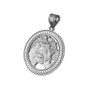 Sterling Silver Zodiac Medallion Satin DC Pendant Necklace