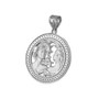 Sterling Silver Zodiac Medallion Satin DC Pendant Necklace