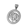 Sterling Silver Zodiac Medallion Satin DC Pendant Necklace