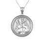 Sterling Silver Zodiac Medallion Satin DC Pendant Necklace