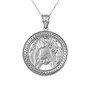 Sterling Silver Zodiac Medallion Satin DC Pendant Necklace