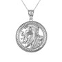 Sterling Silver Zodiac Medallion Satin DC Pendant Necklace