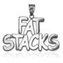 Polished Sterling Silver FAT STACKS Hip-Hop Pendant