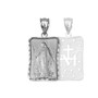 Sterling Silver Virgin Mary Miraculous Satin DC Pendant Necklace